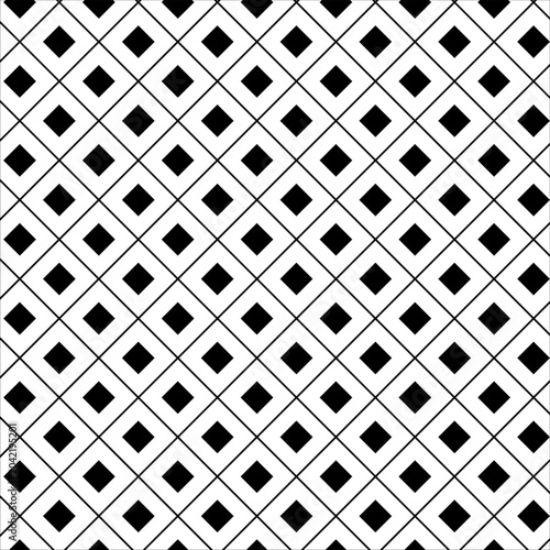 Seamless Geometric Square Pattern Black and White Minimal Background. Ideal for seamless backgrounds, textures, wallpapers, and modern design projects.