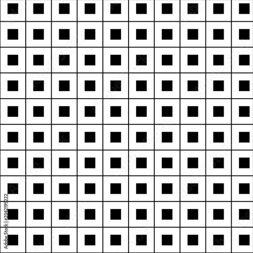 Seamless Geometric Square Pattern Black and White Minimal Background. Ideal for seamless backgrounds, textures, wallpapers, and modern design projects.