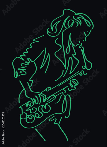 Jazz sax player vector illustration