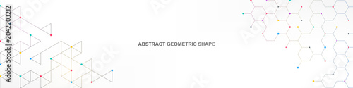 Abstract geometric background with hexagons and triangles shape pattern for banner or website header template