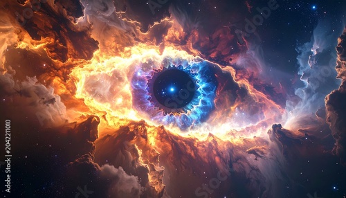 Cosmic Eye Nebula - A Stunning Display of Celestial Fire and Light.