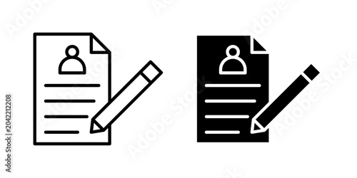 Bild auf Leinwand Enrollment icon in outline and solid style, isolated on white background