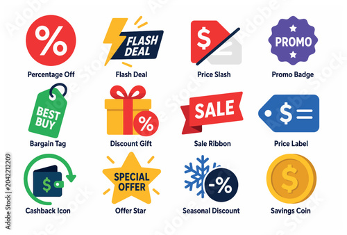 Quadro em tela Discount Offer Sale Labels.