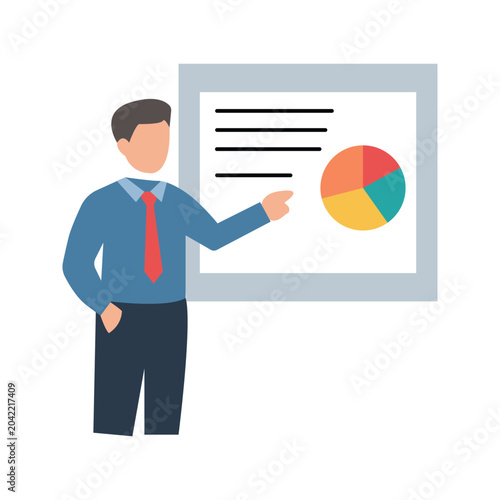 Business Presentation Meeting Icon Vector
