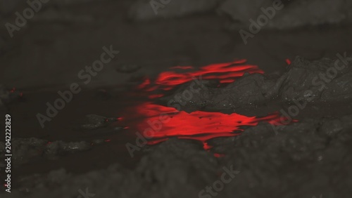 Tableau sur toile Industrial Glowing Slag Surface