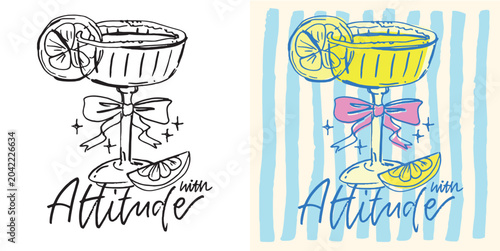 Foto Trendy funny hand drawn doodle lettering quote