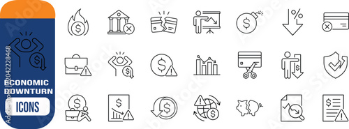 Photos Financial crisis economic downturn icons