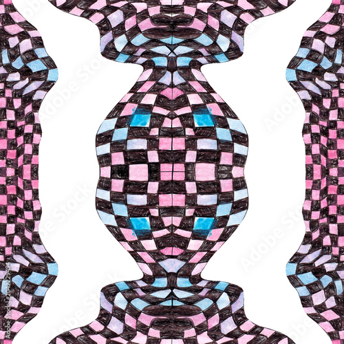 illustration of a abstract symmetrical pattern with a psychedelic or optical effect