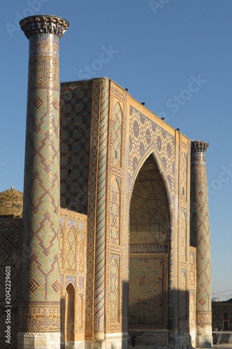 Ulugh Beg Madrasah (15th century). World Heritage. Historic city of Samarkand. Uzbekistan.