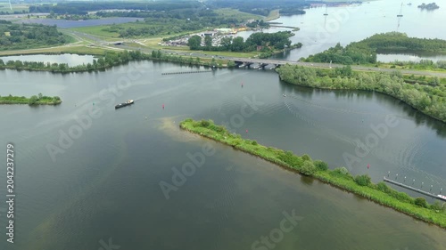 Bridge with water and traffic in the Netherlands (Harderwijk)