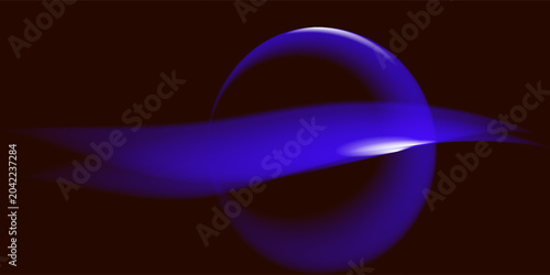 Bild auf Leinwand Abstract Blue Light Ring With Motion Streaks — Futuristic Neon Energy and Space