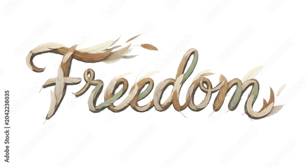 Fototapeta premium Elegant 'Freedom' Script Typography