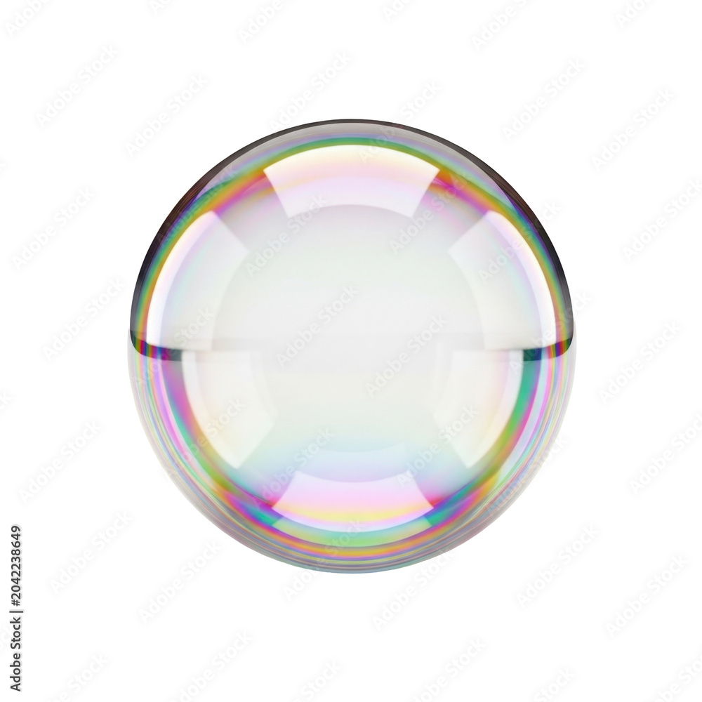 Fototapeta premium Glistening soap bubble with rainbow iridescence