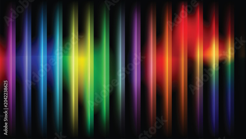 Glowing Rainbow Soundwave Flow on Dynamic Light Background