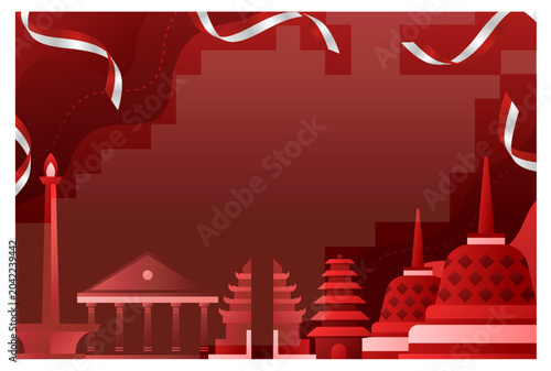 Gradient background Indonesia independence day celebration