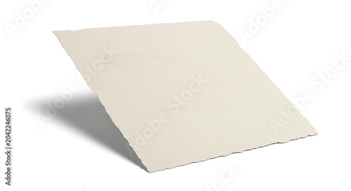 Torn beige paper with faint sketch, cast in dramatic shadow