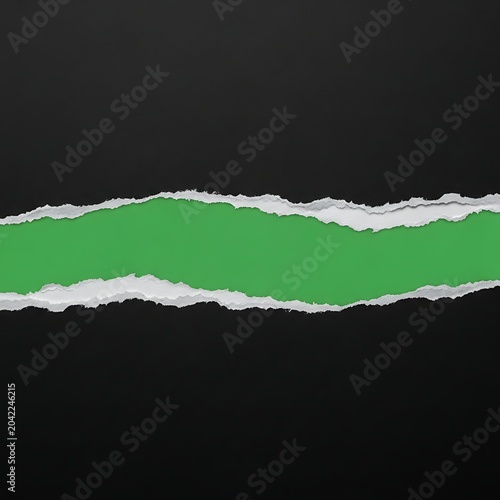 Torn black paper revealing bright green background