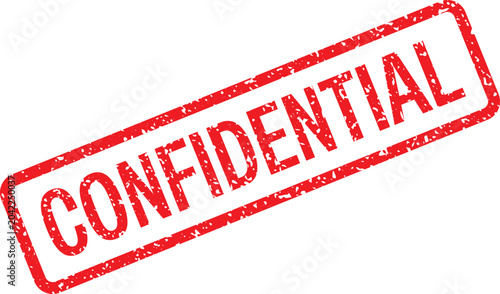 Quadro su tela Red rubber stamp impression with CONFIDENTIAL warning against unauthorized discl