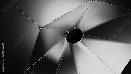 Tableau sur toile Sophisticated Array Of Linked Polygons Representing Technological Progress And C