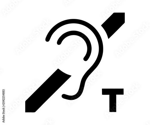 ISO 7001 AC 015: Loop for the hearing impaired sign  illustration on transparent background. 