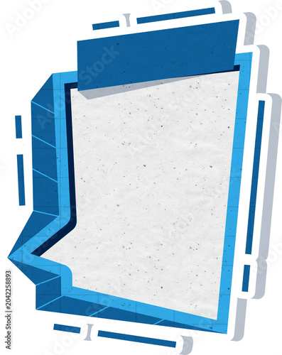 Modern Sharp Square Blank Speech Bubble Social Media Notification Icon Box