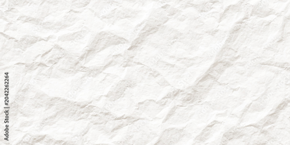 Naklejka premium White crumpled paper texture background vector illustration