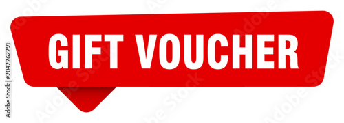 gift voucher red sticker isolated on transpatent background. gift voucher sign