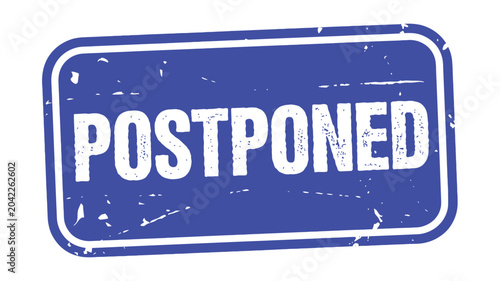 Foto postponed stamp design on transparent background blue