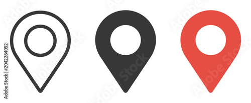 Cuadro en lienzo Location pin icon symbol sign, isolated on transparent background, map flat vect