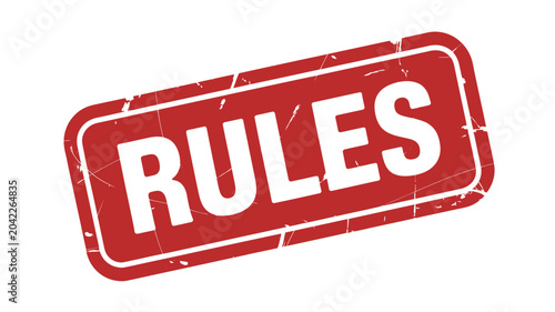 Obraz na plátně red rules stamp on white background text