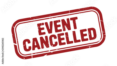 event cancelled stamp on transparent background red