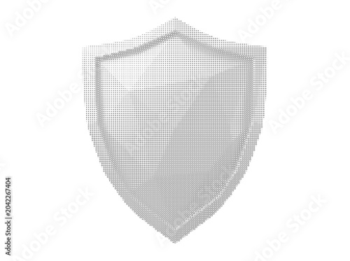 Foto Shield Halftone Design Isolated on Transparent Background, Texture overlay, print Texture overlay, halftone grunge texture background with grunge effect, Halftone Texture, grain texture, , png