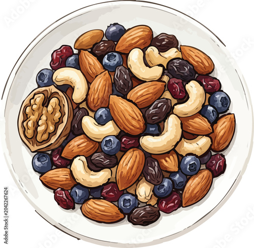 mixed nuts and dried fruits
