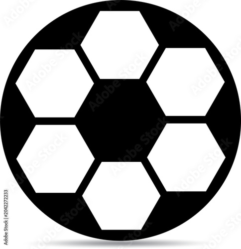 Black and white soccer ball icon design isolated on transparent background
