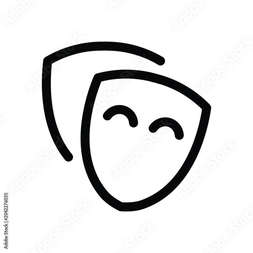 Schilderij op canvas Smiling comedy tragedy mask black white