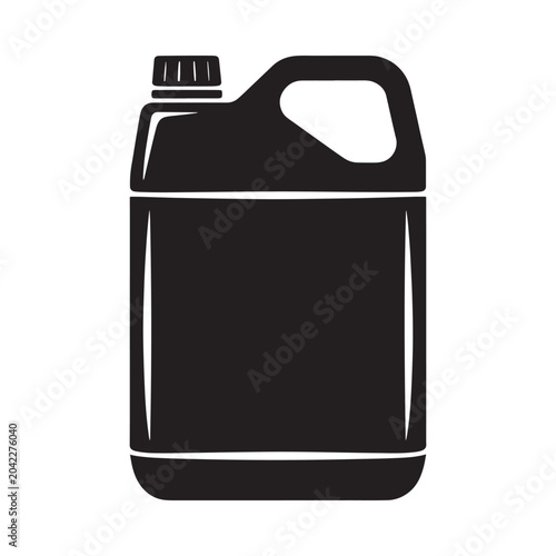 plastic jug silhouette with handle and cap isolated