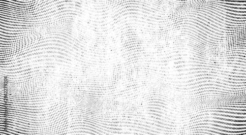 Tableau sur toile Abstract vector grunge undulating halftone lines distressed woodcut texture