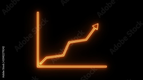 Upward trending business growth graph with arrow, symbolizing success, profit, and financial progress.