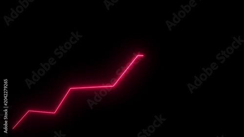 Upward trending business growth graph with arrow, symbolizing success, profit, and financial progress.