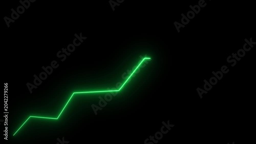 Upward trending business growth graph with arrow, symbolizing success, profit, and financial progress.