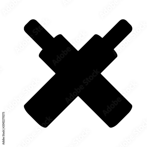 Fotografía Crossed pistols silhouette icon gun control and prohibition symbol isolated on t