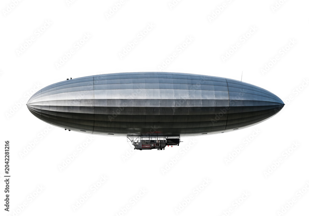 Fototapeta premium Zeppelin isolated on a transparent background.