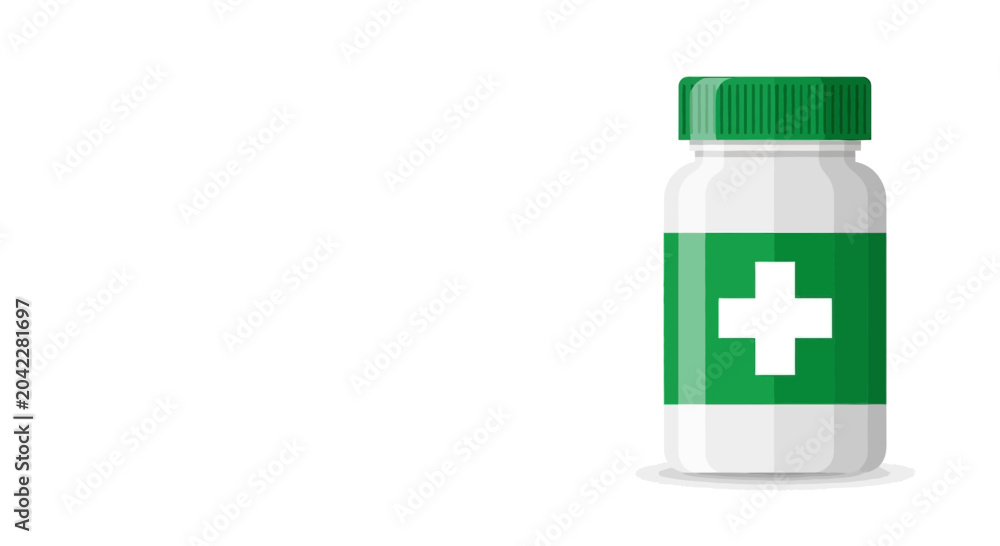 Obraz premium Medical Bottle Illustration Depicting Healthcare, Pills, Medicine, and Pharmacy Themes