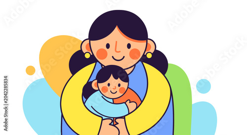 A mother tenderly cradles her baby in a warm, loving embrace, symbolizing the beautiful bond between parent and child