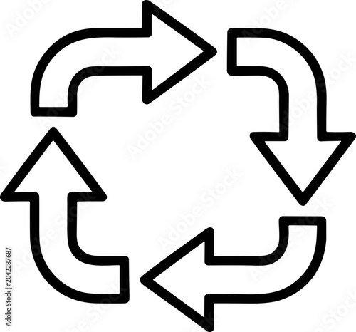 Tableau sur toile Circular Arrows Icon - Refresh, Loop, Repeat, Recycle Symbol