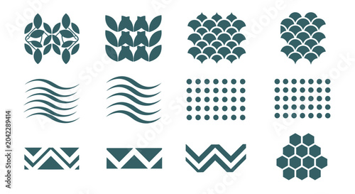 Abstract Geometric Patterns Collection, Seamless Design Elements