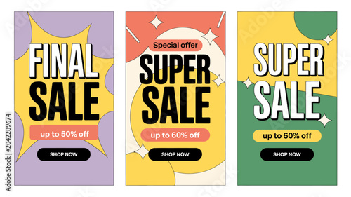 sale advertisement posters vector final super special offer discount shop now text graphic promotion marketing retail commercial deal percentage off button