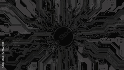 Bild auf Leinwand circuit board intricate design electronics technology hardware microchip silicon
