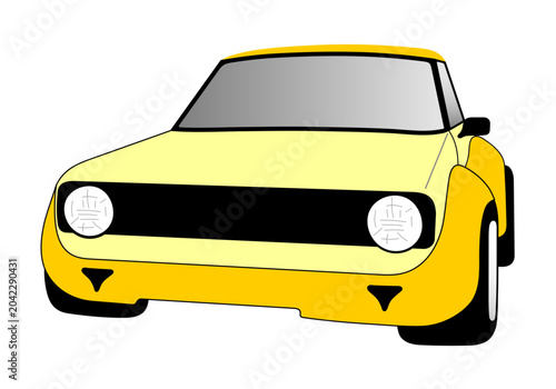 Old yellow racing car