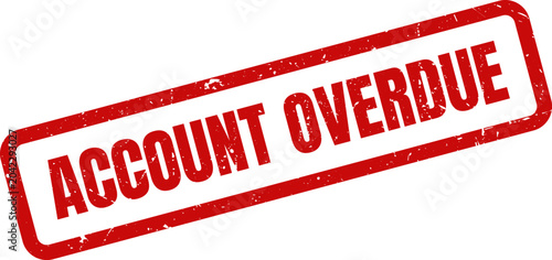 Fotografía Account Overdue Red Rubber Stamp Impression on White Background for Late Deadlin